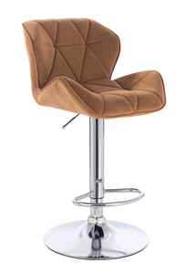 FOTEL HR111W MIODOWY WELUR CHROMOWANA PODSTAWA
