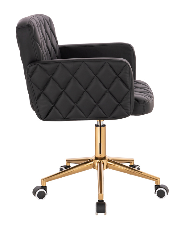 FOTEL HR802K CZARNY ZŁOTA PODSTAWA