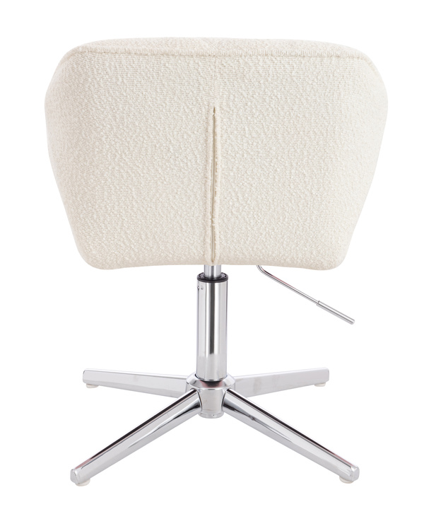 FOTEL HR111CROSS KREMOWY BARANEK CHROMOWANA PODSTAWA