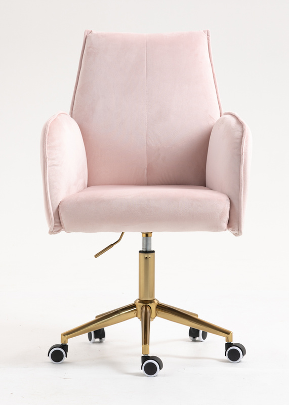 FOTEL HR280K PUDROWY RÓŻ WELUR ZŁOTA PODSTAWA