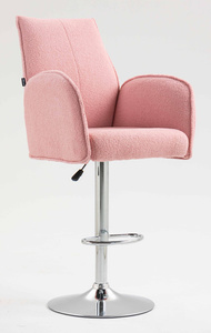 FOTEL HR280W PUDROWY RÓŻ BARANEK CHROMOWANA PODSTAWA