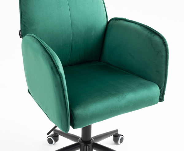 FOTEL HR280K BUTELKOWA ZIELEŃ WELUR CZARNA PODSTAWA