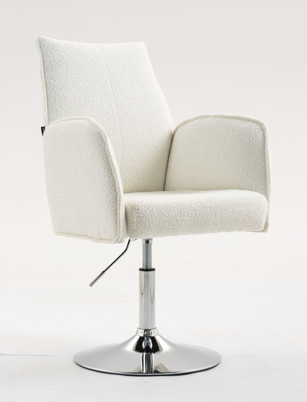 FOTEL HR280N KREMOWY BARANEK CHROMOWANA PODSTAWA