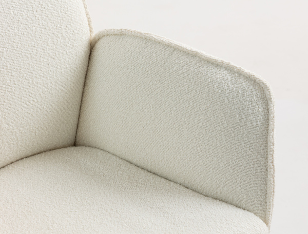 FOTEL HR280K KREMOWY BARANEK CZARNA PODSTAWA