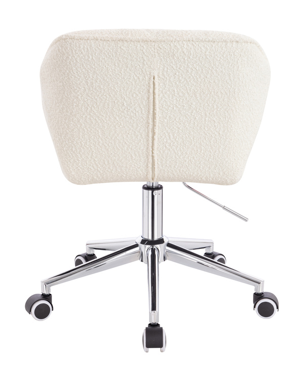 FOTEL HR111K KREMOWY BARANEK CHROMOWANA PODSTAWA