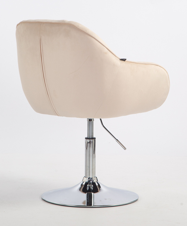 HOKER HR2055N KREMOWY WELUR CHROMOWANA PODSTAWA