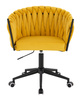 FOTEL HR750K ŻÓŁTY WELUR CZARNA PODSTAWA