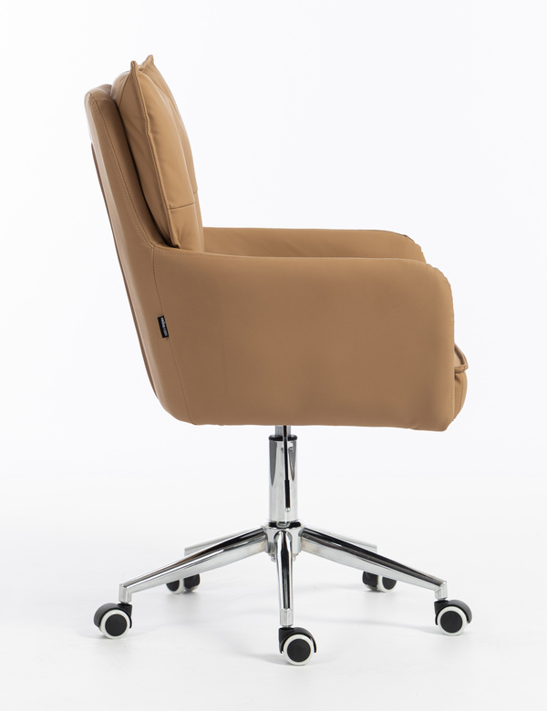 HOKER HR250K KARMELOWY EKOSKÓRA PREMIUM SOFT CHROMOWANA PODSTAWA