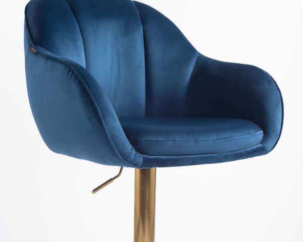 HOKER HR2055W CIEMNE MORZE WELUR ZŁOTA PODSTAWA