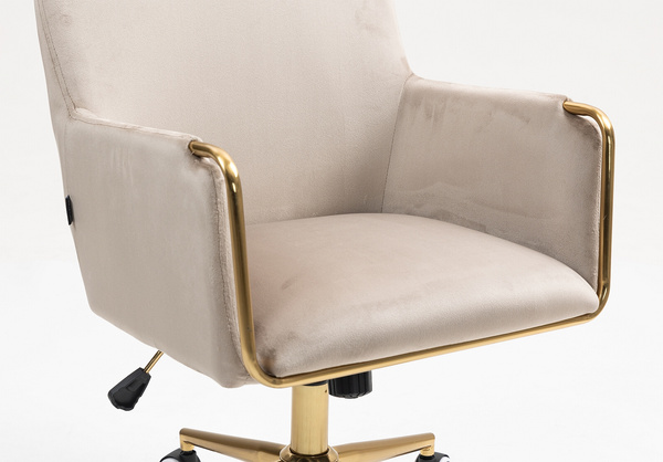 FOTEL HR4318K LATTE WELUR ZŁOTA PODSTAWA