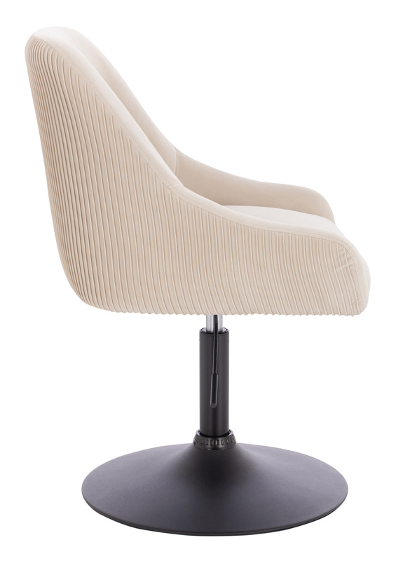 FOTEL HR920N KREMOWY WELUR CZARNA PODSTAWA