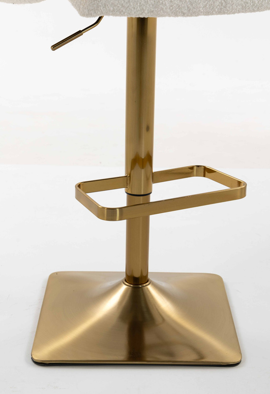 FOTEL HR8404KW KREMOWY BARANEK ZŁOTA PODSTAWA