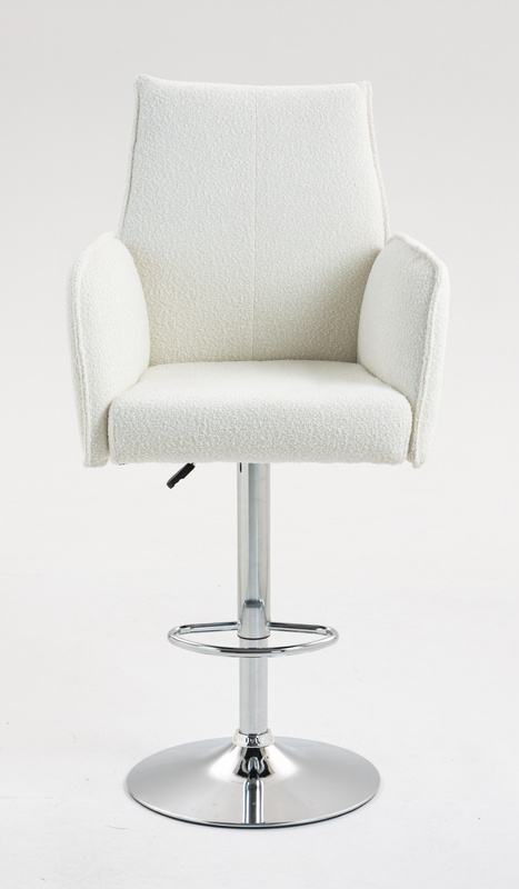 FOTEL HR280W KREMOWY BARANEK CHROMOWANA PODSTAWA