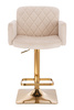 FOTEL HR802KW KREMOWY WELUR ZŁOTA PODSTAWA