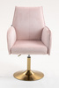 FOTEL HR280N PUDROWY RÓŻ WELUR ZŁOTA PODSTAWA