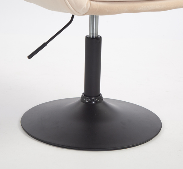 FOTEL HR2055N KREMOWY WELUR CZARNA PODSTAWA