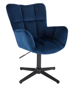 FOTEL HR650CROSS CIEMNE MORZE WELUR CZARNA PODSTAWA