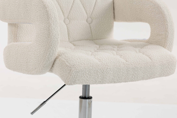 FOTEL HR8404N KREMOWY BARANEK CHROMOWANA PODSTAWA