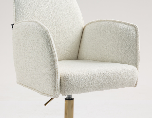 FOTEL HR280K KREMOWY BARANEK ZŁOTA PODSTAWA