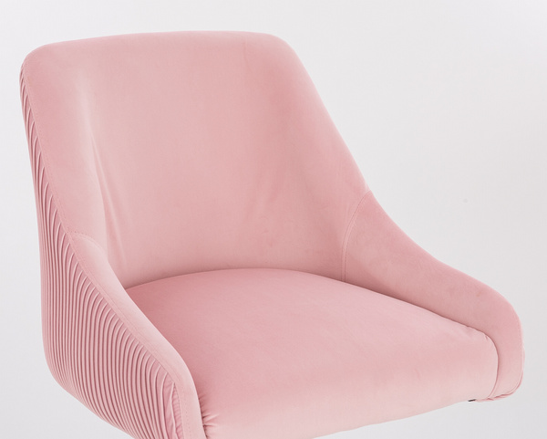 FOTEL HR920W PUDROWY RÓŻ WELUR CZARNA PODSTAWA