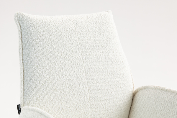 FOTEL HR280W KREMOWY BARANEK CHROMOWANA PODSTAWA