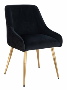 HR920 KRZESŁO ZŁOTE NOGI CZARNY WELUR