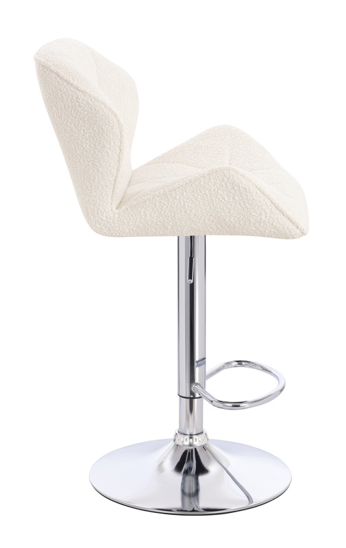 FOTEL HR111W KREMOWY BARANEK CHROMOWANA PODSTAWA