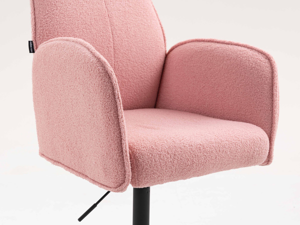 FOTEL HR280K PUDROWY RÓŻ BARANEK CZARNA PODSTAWA