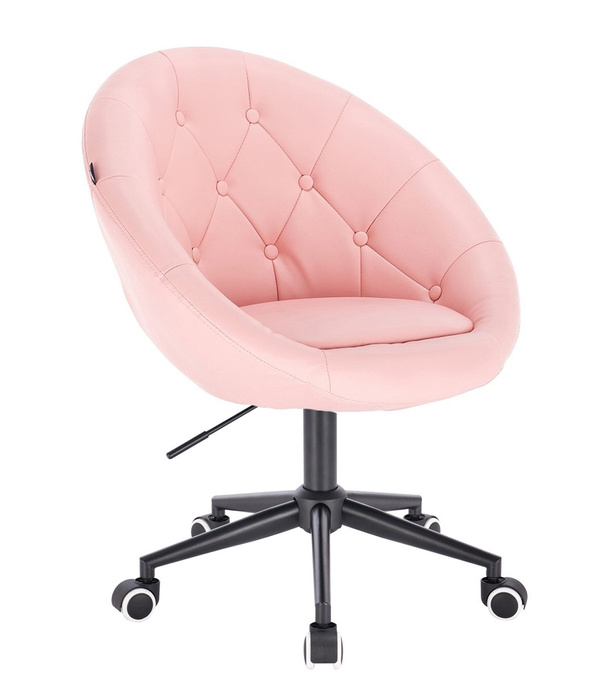 FOTEL HR8516K RÓŻOWY CZARNA PODSTAWA