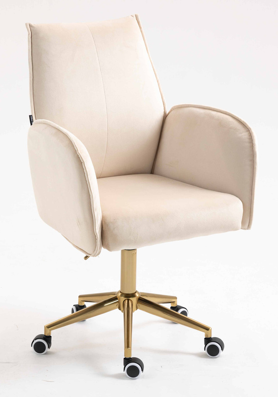 FOTEL HR280K KREMOWY WELUR ZŁOTA PODSTAWA