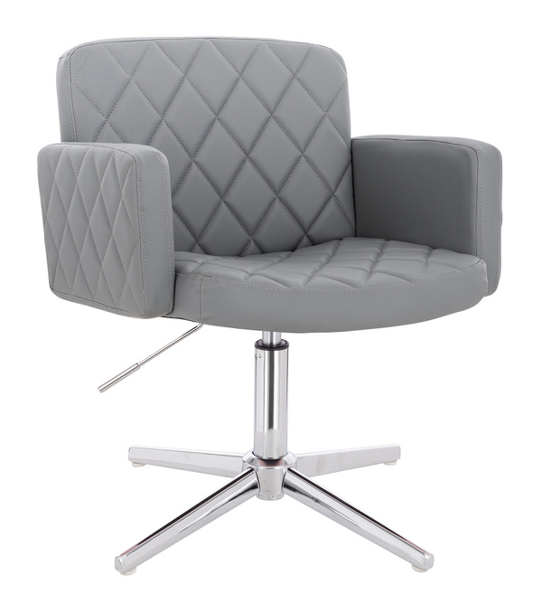 FOTEL HR802CROSS SZARY CHROMOWANA PODSTAWA