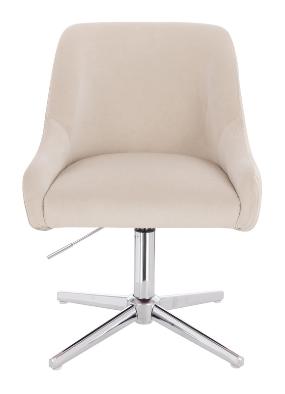 FOTEL HR920CROSS KREMOWY WELUR CHROMOWANA PODSTAWA