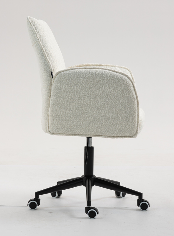 FOTEL HR280K KREMOWY BARANEK CZARNA PODSTAWA