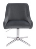 FOTEL HR920CROSS GRAFITOWY WELUR CHROMOWANA PODSTAWA