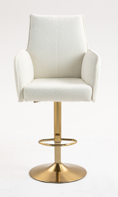 FOTEL HR280W KREMOWY BARANEK ZŁOTA PODSTAWA