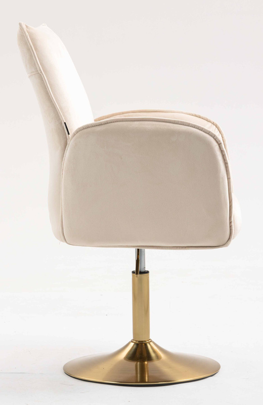 FOTEL HR280N KREMOWY WELUR ZŁOTA PODSTAWA
