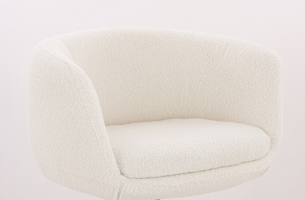 FOTEL HR333N KREMOWY BARANEK CZARNA PODSTAWA