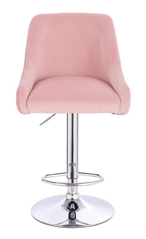 FOTEL HR920W PUDROWY RÓŻ WELUR CHROMOWANA PODSTAWA