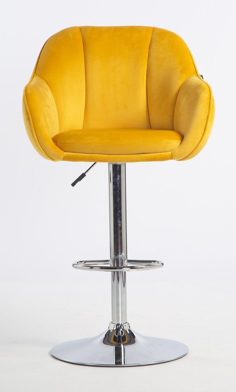 HOKER HR2055W ŻÓŁTY WELUR CHROMOWANA PODSTAWA