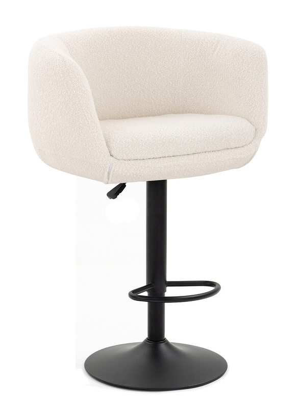 FOTEL HR333W KREMOWY BARANEK CZARNA PODSTAWA