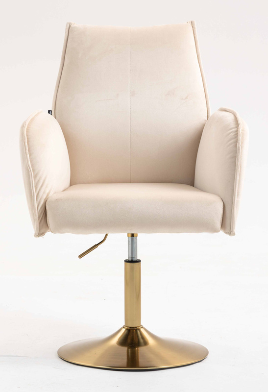 FOTEL HR280N KREMOWY WELUR ZŁOTA PODSTAWA