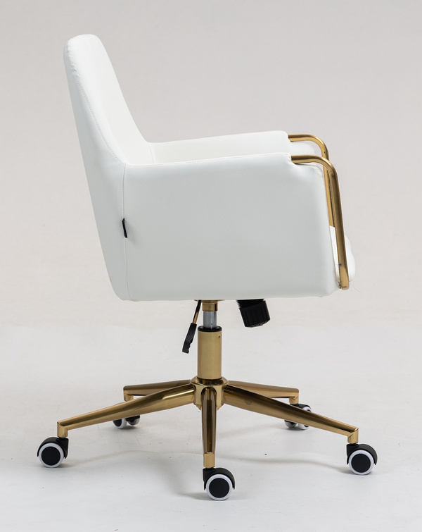 FOTEL HR4318K BIAŁY ZŁOTA PODSTAWA