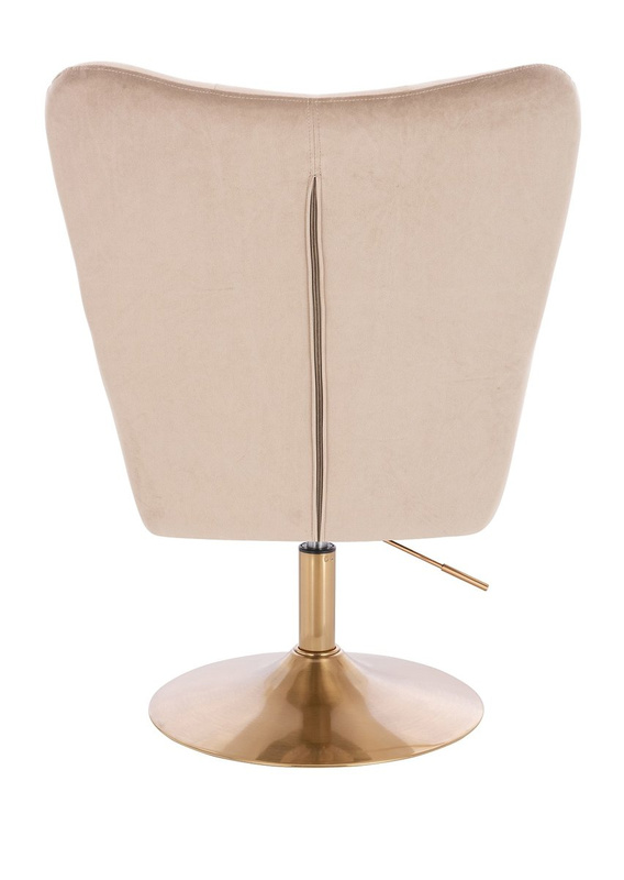 FOTEL HR650N LATTE WELUR ZŁOTA PODSTAWA