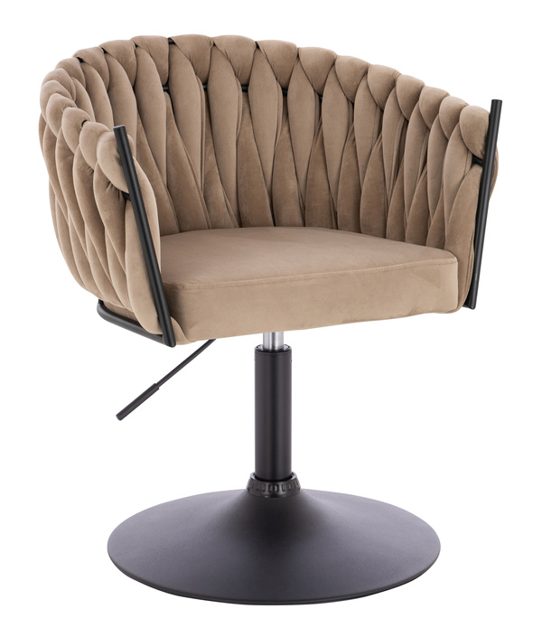 FOTEL HR750N LATTE WELUR CZARNA PODSTAWA