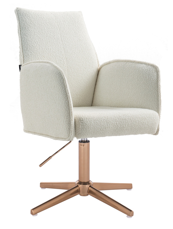 FOTEL HR280CROSS KREMOWY BARANEK ZŁOTA PODSTAWA