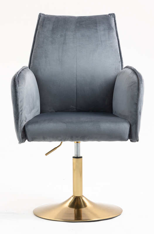 FOTEL HR280N GRAFITOWY WELUR ZŁOTA PODSTAWA