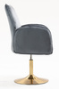 FOTEL HR280N GRAFITOWY WELUR ZŁOTA PODSTAWA