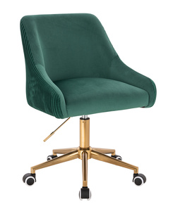 FOTEL HR920K BUTELKOWA ZIELEŃ WELUR ZŁOTA PODSTAWA