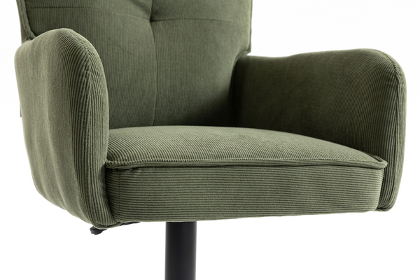 HOKER HR250W ZIELONY SZAŁWIA PREMIUM CORD SZTRUKS CZARNA PODSTAWA