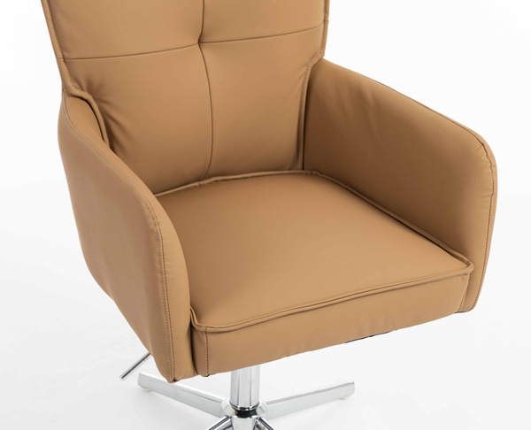 HOKER HR250CROSS KARMELOWY EKOSKÓRA PREMIUM SOFT CHROMOWANA PODSTAWA